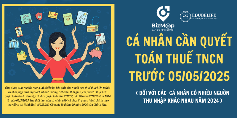 CÁ NHÂN CÓ NHIỀU NGUỒN THU NHẬP CẦN KHẨN TRƯƠNG QUYẾT TOÁN THUẾ TNCN NĂM 2024 CỦA MÌNH TRƯỚC 05/05/2025 CÁ NHÂN CÓ NHIỀU NGUỒN THU NHẬP CẦN KHẨN TRƯƠNG QUYẾT TOÁN THUẾ TNCN NĂM 2024 CỦA MÌNH TRƯỚC 05/05/2025